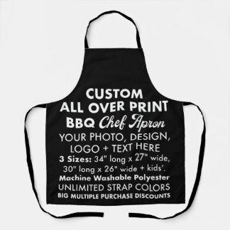 Custom Personalized All Over Print BBQ Chef Apron