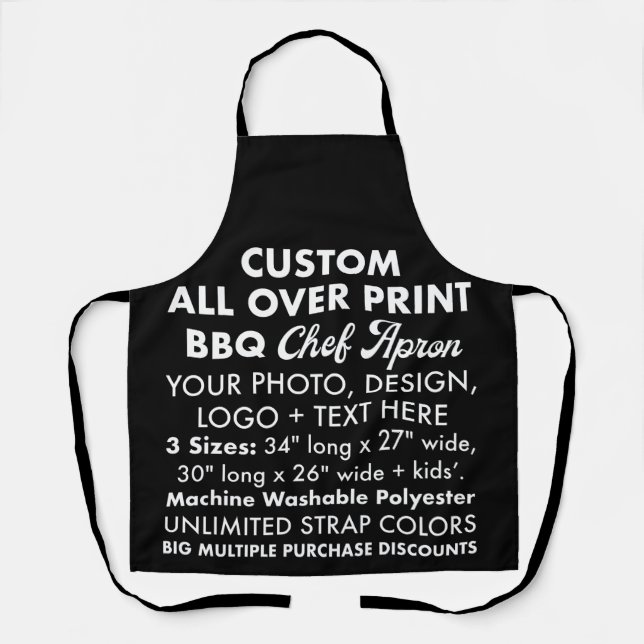 Custom Personalized All Over Print BBQ Chef Apron (Front)