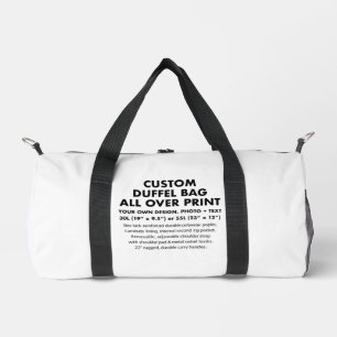 Custom personalized All Over Print Duffel Bag 30L
