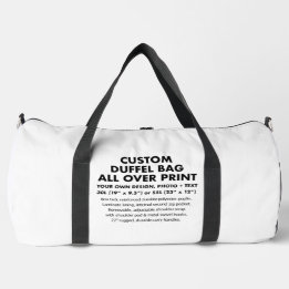 Custom personalized All Over Print Duffel Bag 55L