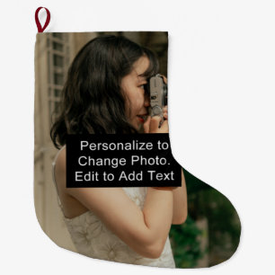 Custom Personalized Artwork Photo Add Quote Name Large Christmas Stocking