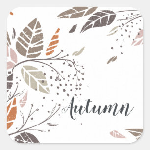Custom Personalized Autumn Leaves   Sticker Seal