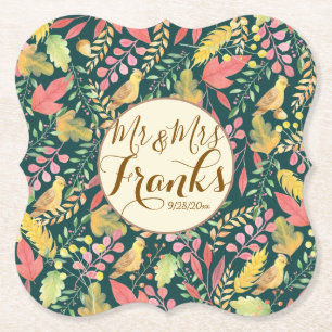 Custom Personalized Autumn  Paper Coaster