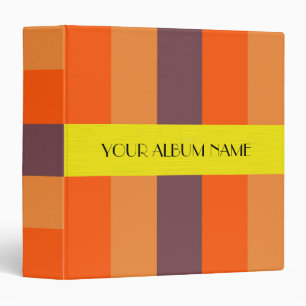 Custom Personalized Autumn Stripes Binder