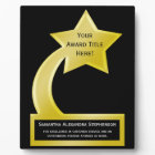 Custom Personalized Award Plaque, Gold Star