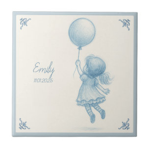 Custom personalized baby girl name tile