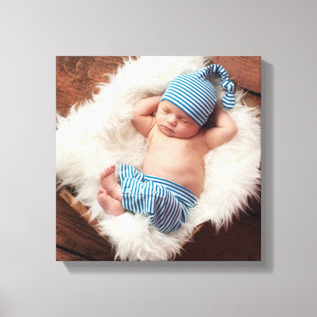 Custom Personalized Baby Photo Canvas Art Print (Front)