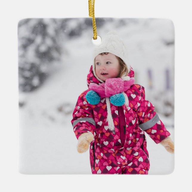 Custom Personalized Baby Photo Ornament Template (Front)