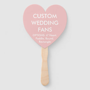 Custom Personalized BABY PINK HEART WEDDING FANS