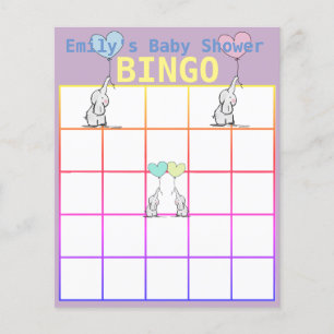 Custom Personalized Baby Shower Bingo Cards
