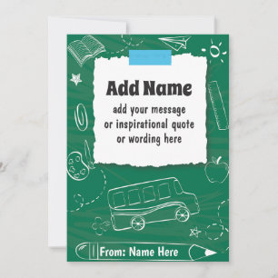 CUSTOM Personalized Back to School and End of Year Holiday Card
