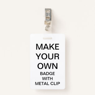Custom Personalized BADGE WITH METAL CLIP