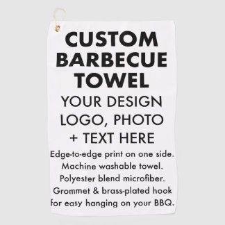 Custom Personalized Barbecue Towel, Hook & Grommet Golf Towel