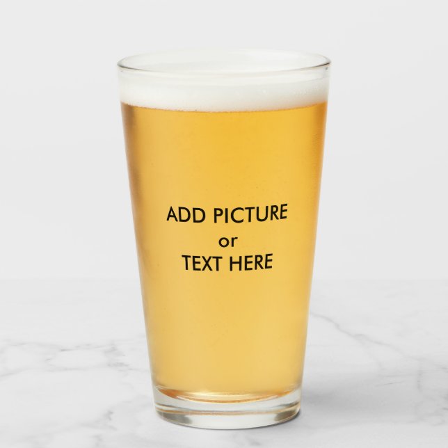 custom personalized beer glass (Front Filled)