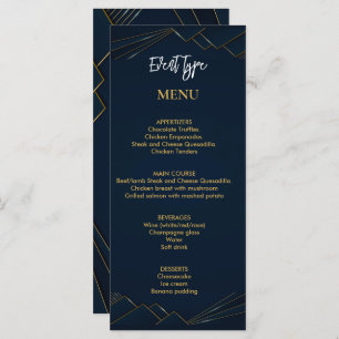 Custom personalized birthday party menu