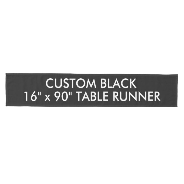 Custom Personalized Black 16" x 90" Table Runner (Horizontal)