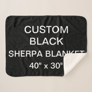 Custom Personalized BLACK 40" x 30" Sherpa Blanket