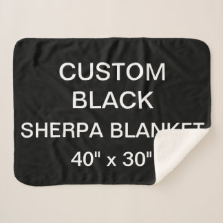 Custom Personalized BLACK 40" x 30" Sherpa Blanket