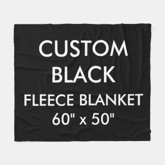 Custom Personalized BLACK 60" x 50" Fleece Blanket