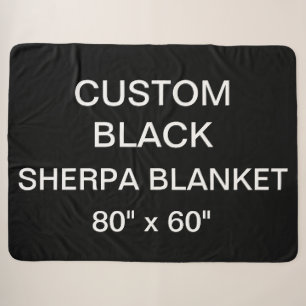 Custom Personalized BLACK 80" x 60" Sherpa Blanket