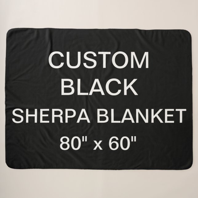 Custom Personalized BLACK 80" x 60" Sherpa Blanket (Front (Horizontal))