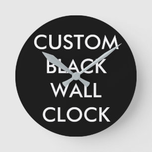 Custom Personalized BLACK 8" Round Wall Clock