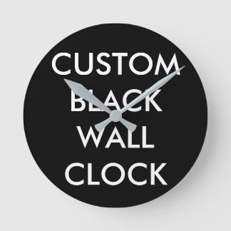 Custom Personalized BLACK 8" Round Wall Clock