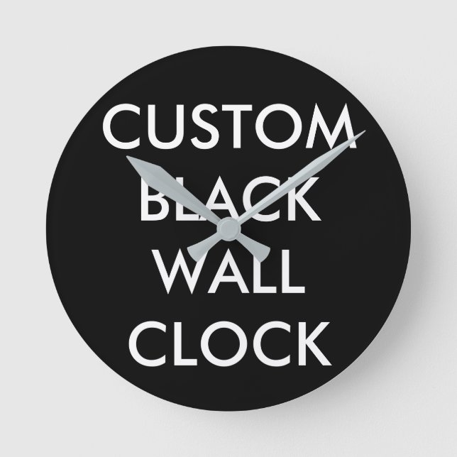 Custom Personalized BLACK 8" Round Wall Clock (Front)