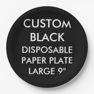 Custom Personalized Black Disposable Paper Plate