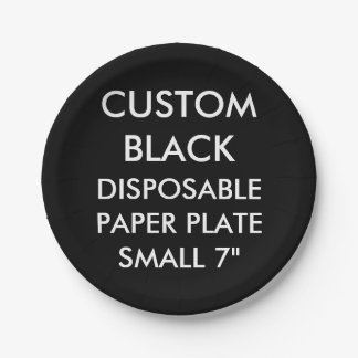 Custom Personalized Black Disposable Paper Plate