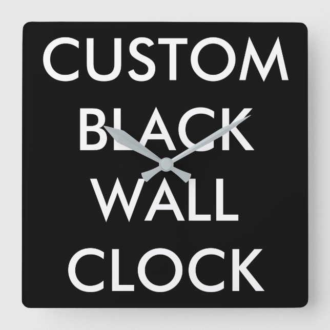 Custom Personalized BLACK Large Square Wall Clock (Front)