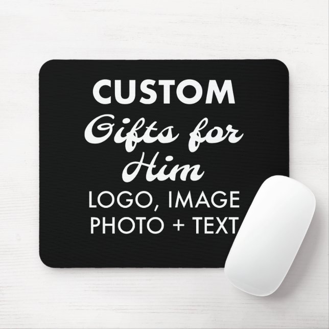Custom Personalized Black Mouse Pad (With Mouse)
