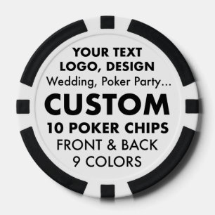 Custom personalized BLACK Poker Casino Chips (10)