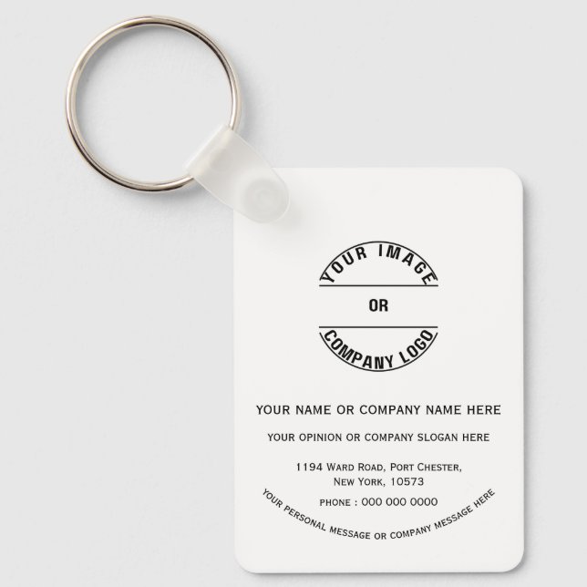 Custom personalized Blank Template Metal Rectangle Keychain (Front)