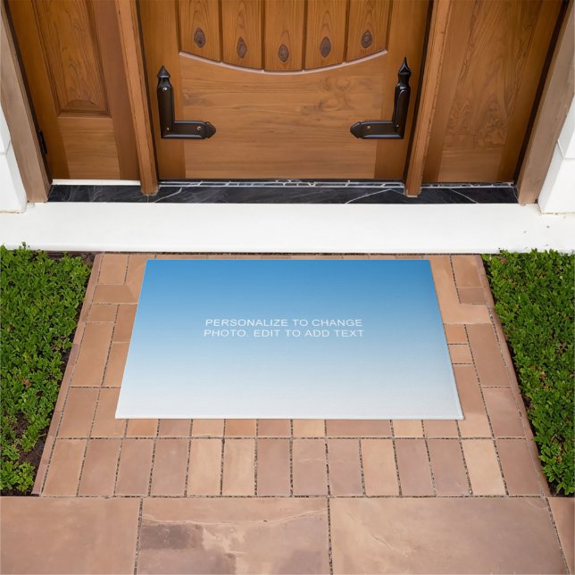 Custom Personalized Blue Artwork Photo Name Slogan Doormat (Outdoor)
