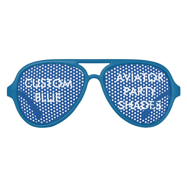 Custom Personalized Blue Aviator Party Shades (Front)