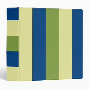 Custom Personalized Blue Green Cornsilk Stripes Binder