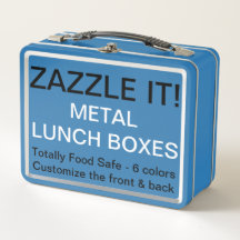 Custom Personalized BLUE Metal Lunch Box Template