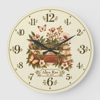 Custom Personalized | Book Lover Cozy Reading Nook Large Clock