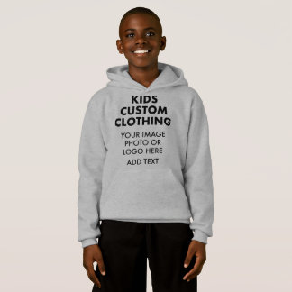 Custom Personalized BOY'S PULLOVER HOODIE - GREY