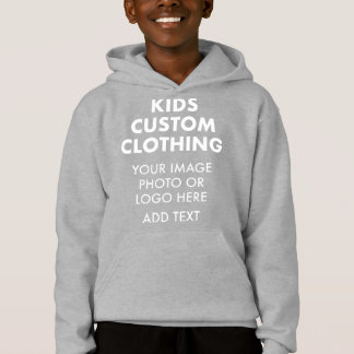 Custom Personalized BOY'S PULLOVER HOODIE - GREY