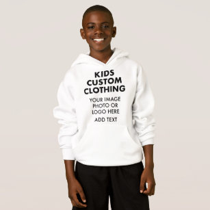 Custom Personalized BOY'S PULLOVER HOODIE - WHITE