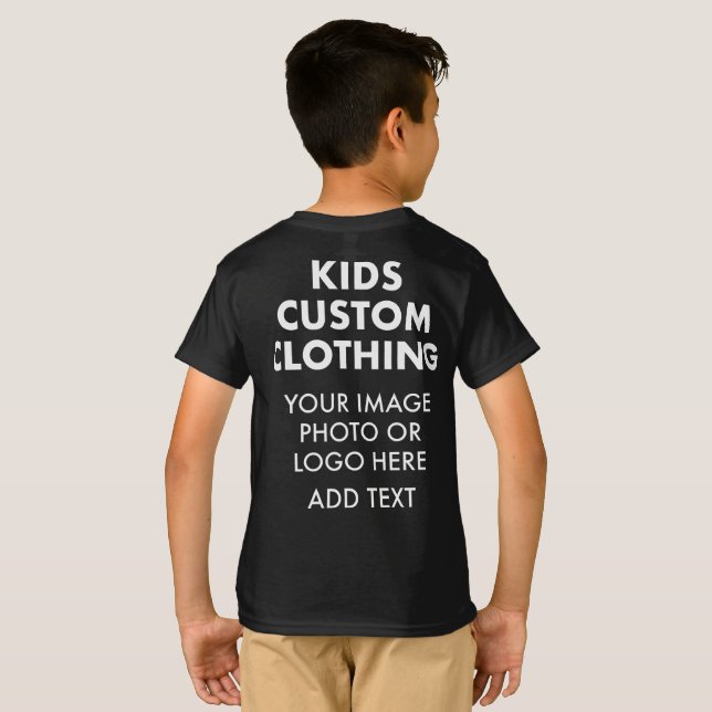 Custom Personalized BOY'S T-SHIRT - BLACK (Back Full)