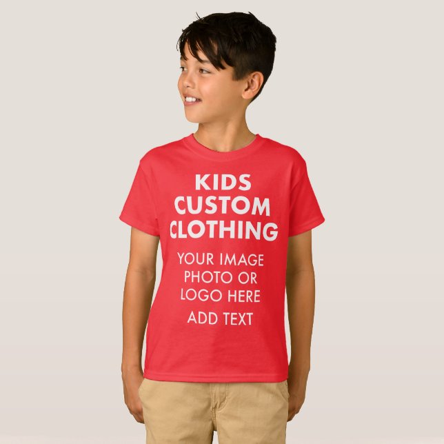 Custom Personalized BOY'S T-SHIRT - DEEP RED (Front Full)