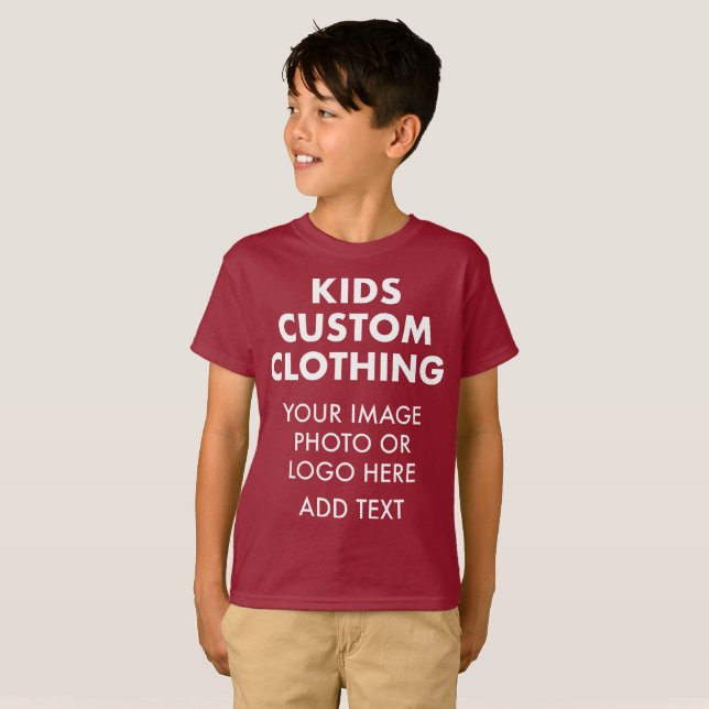 Custom Personalized BOY'S T-SHIRT - MAROON RED (Front Full)