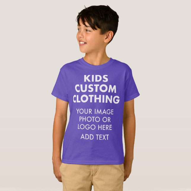 Custom Personalized BOY'S T-SHIRT - PURPLE (Front Full)