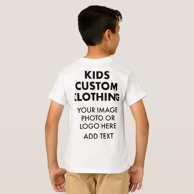 Custom Personalized BOY'S T-SHIRT - WHITE (Back Full)
