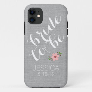 Custom personalized bride to be name wedding date iPhone 11 case