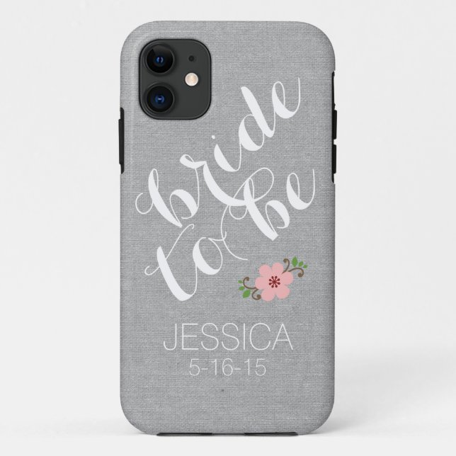 Custom personalized bride to be name wedding date Case-Mate iPhone case (Back)