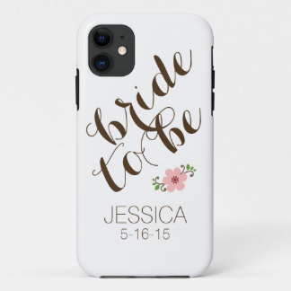 Custom personalized bride to be name wedding date iPhone 11 case